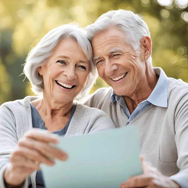 Senior couple smiling and feeling secure